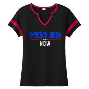 Impeach Biden Now Biden Disaster Ladies Halftime Notch Neck Tee