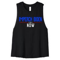 Impeach Biden Now Biden Disaster Women's Racerback Cropped Tank