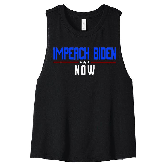 Impeach Biden Now Biden Disaster Women's Racerback Cropped Tank