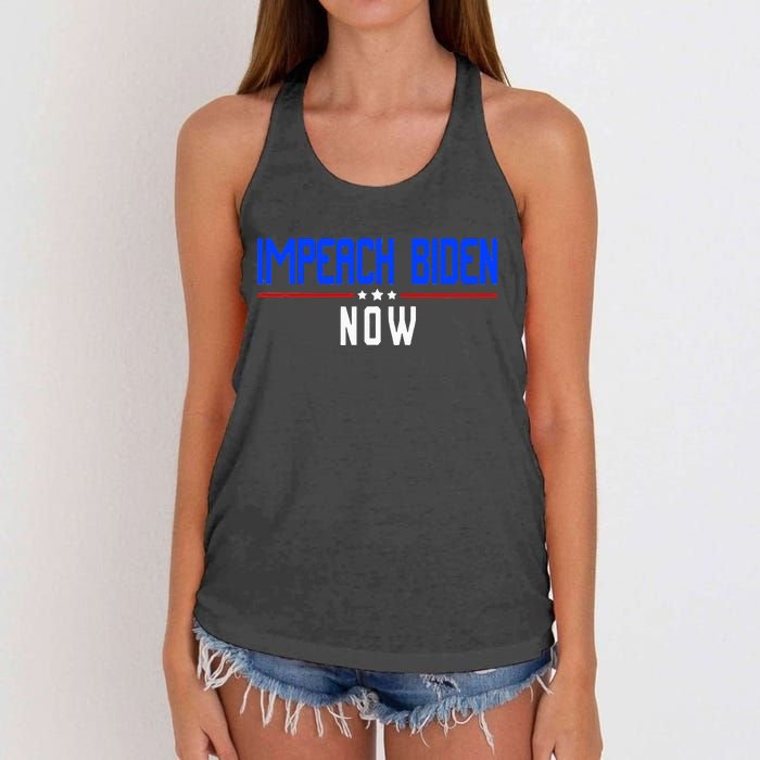 Impeach Biden Now Biden Disaster Women's Knotted Racerback Tank