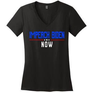 Impeach Biden Now Biden Disaster Women's V-Neck T-Shirt