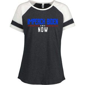 Impeach Biden Now Biden Disaster Enza Ladies Jersey Colorblock Tee