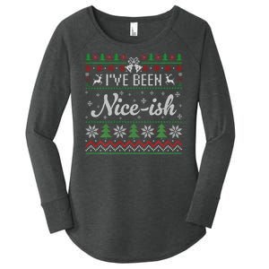 IVe Been Nice Ish Funny Nice Naughty Christmas Ugly Sweater Sweatshirt Women's Perfect Tri Tunic Long Sleeve Shirt