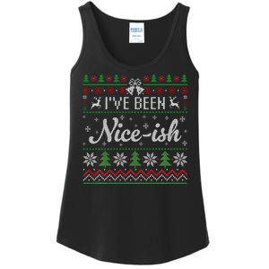 IVe Been Nice Ish Funny Nice Naughty Christmas Ugly Sweater Sweatshirt Ladies Essential Tank