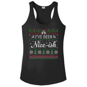 IVe Been Nice Ish Funny Nice Naughty Christmas Ugly Sweater Sweatshirt Ladies PosiCharge Competitor Racerback Tank