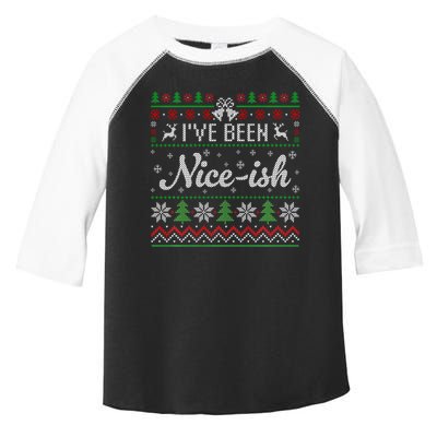 IVe Been Nice Ish Funny Nice Naughty Christmas Ugly Sweater Toddler Fine Jersey T-Shirt