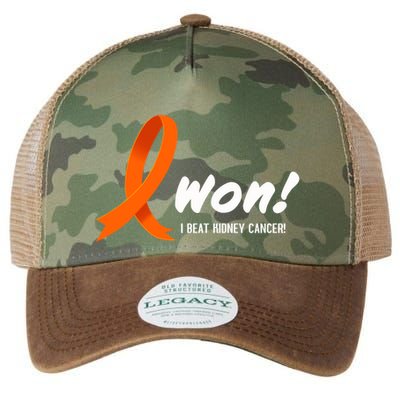 I Beat Ney Cancer Cute Gift I Won! White Ribbon For Survivors Gift Legacy Tie Dye Trucker Hat