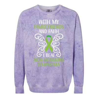 I Beat Noncute Gifthodgkin Lymphoma Survivor Cancer Warrior Great Gift Colorblast Crewneck Sweatshirt