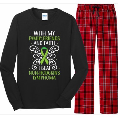 I Beat Noncute Gifthodgkin Lymphoma Survivor Cancer Warrior Great Gift Long Sleeve Pajama Set