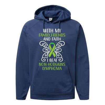 I Beat Noncute Gifthodgkin Lymphoma Survivor Cancer Warrior Great Gift Performance Fleece Hoodie