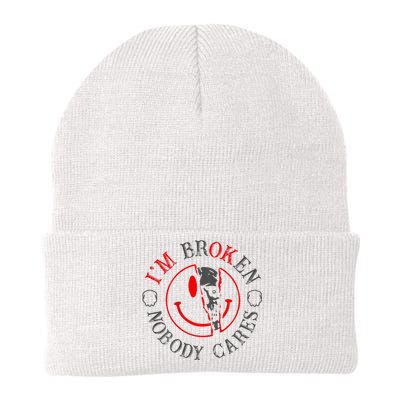 IM B.R.O.K.E.N Nobody Cares Knit Cap Winter Beanie