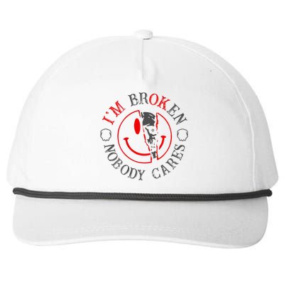 IM B.R.O.K.E.N Nobody Cares Snapback Five-Panel Rope Hat