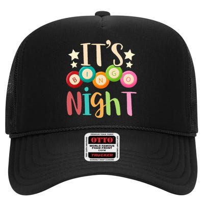 Its Bingo Night Bingo Player Gift Gambling Lottery Bingo High Crown Mesh Back Trucker Hat