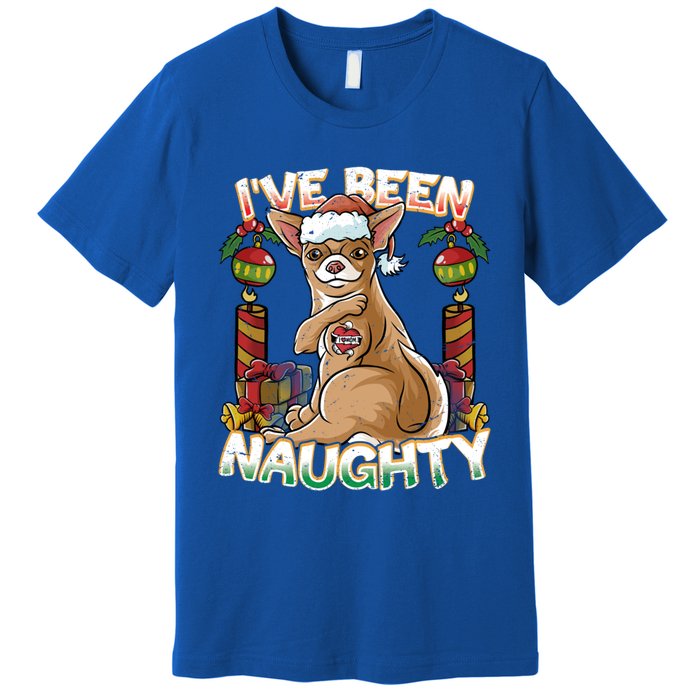 IVe Been Naughty Chihuahua Cute Dog With Santa Claus Hat Cute Gift Premium T-Shirt