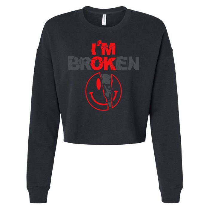 IM Broken (On Back) Cropped Pullover Crew