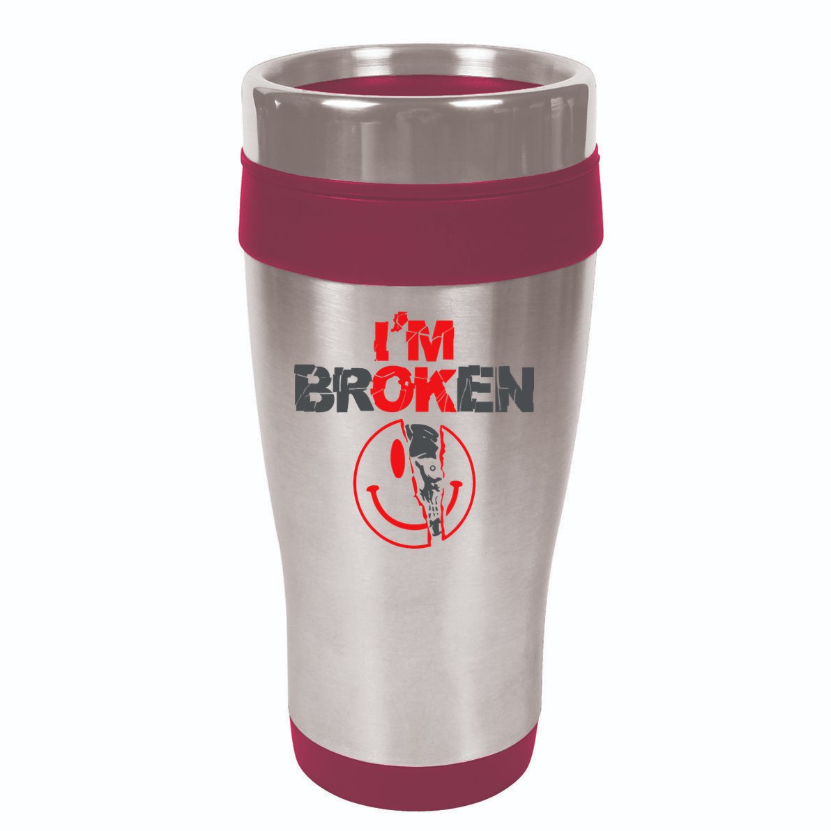 IM Broken (On Back) 16oz Travel Tumbler