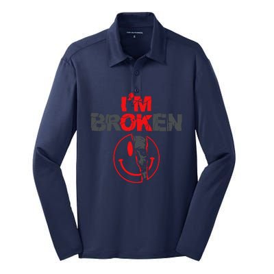 IM Broken (On Back) Silk Touch Performance Long Sleeve Polo