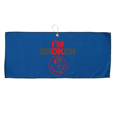 IM Broken (On Back) Large Microfiber Waffle Golf Towel