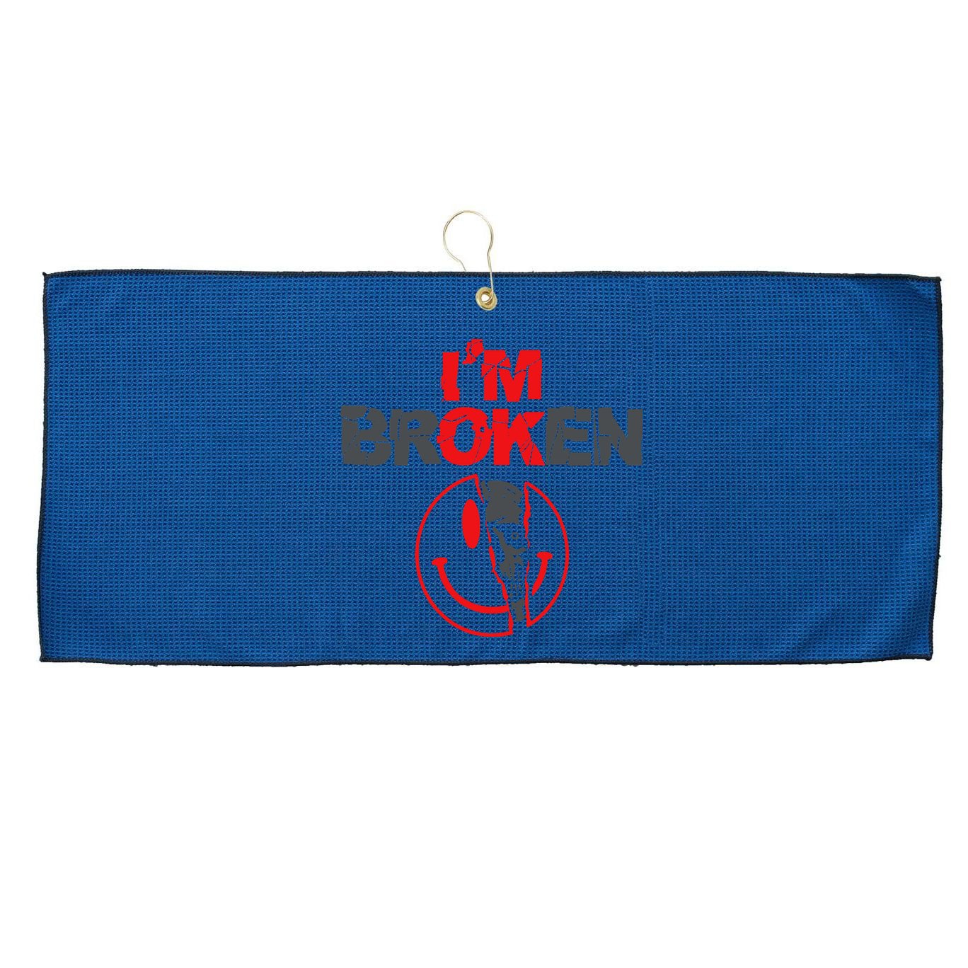 IM Broken (On Back) Large Microfiber Waffle Golf Towel