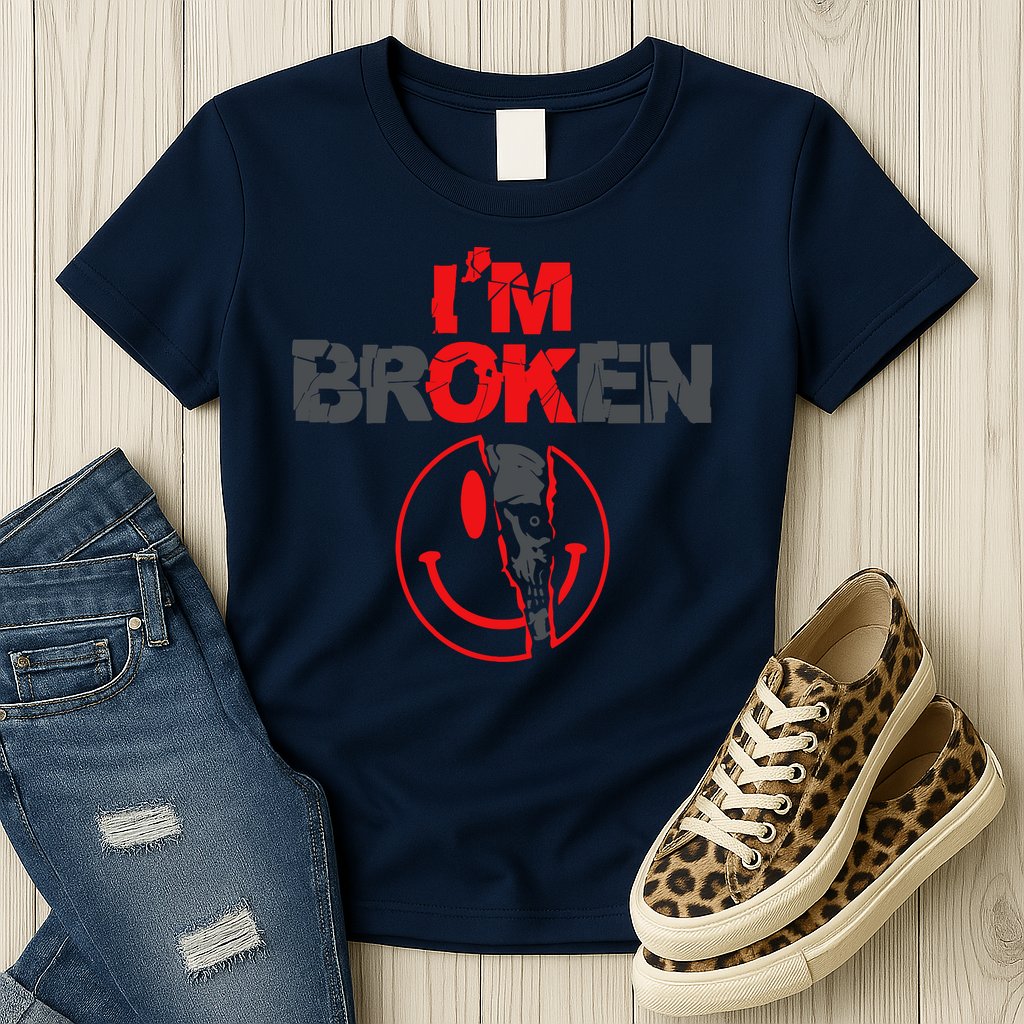 IM Broken (On Back) Womens T-Shirt