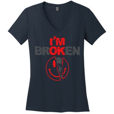 IM Broken (On Back) Women's V-Neck T-Shirt