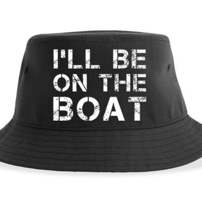 ILl Be On The Boat Distressed Sustainable Bucket Hat