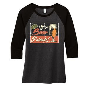 It's Beer O'clock Women's Tri-Blend 3/4-Sleeve Raglan Shirt