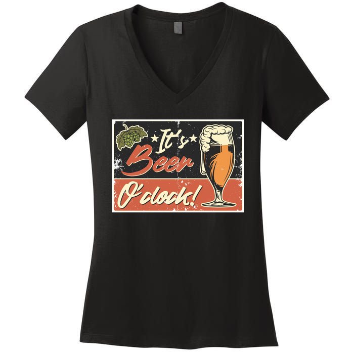 It's Beer O'clock Women's V-Neck T-Shirt