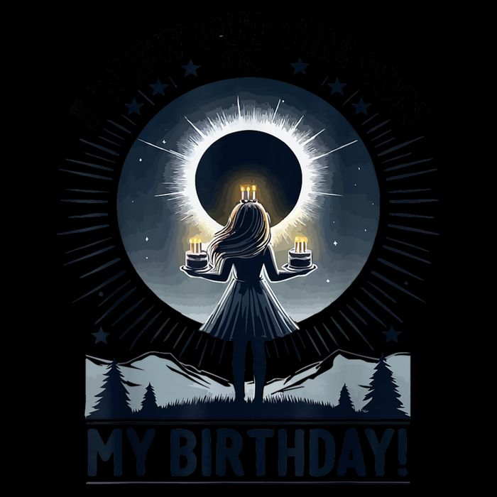 I Blew Out The Sun On My Birthday Total Solar Eclipse Retro Drawstring Bag