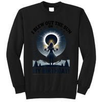 I Blew Out The Sun On My Birthday Total Solar Eclipse Retro Tall Sweatshirt