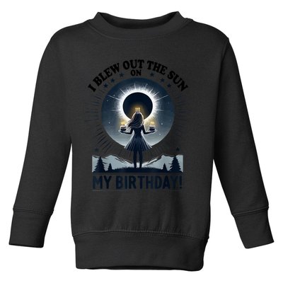 I Blew Out The Sun On My Birthday Total Solar Eclipse Retro Toddler Sweatshirt