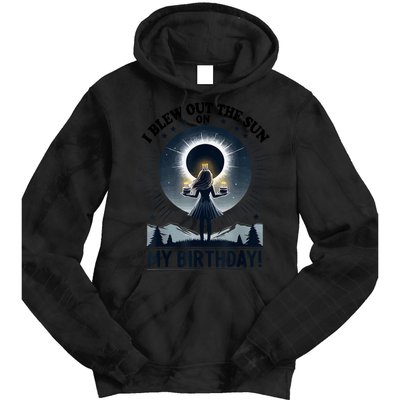 I Blew Out The Sun On My Birthday Total Solar Eclipse Retro Tie Dye Hoodie