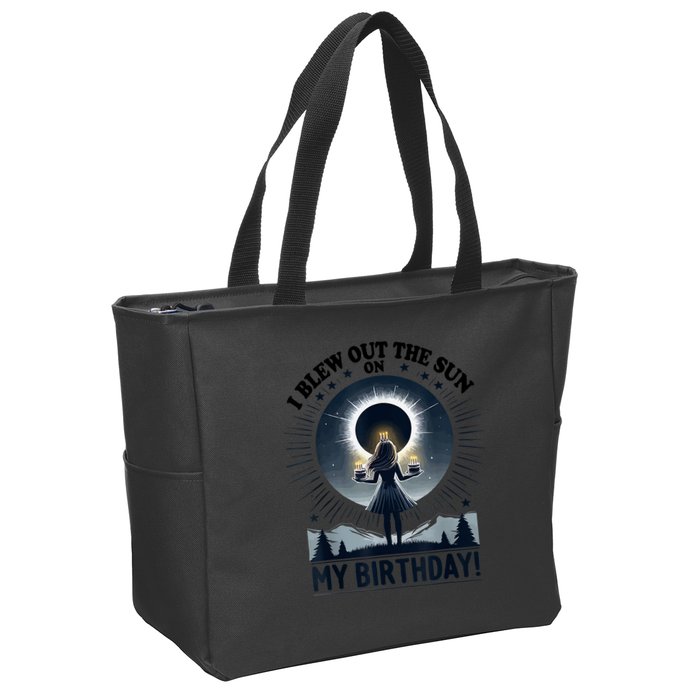 I Blew Out The Sun On My Birthday Total Solar Eclipse Retro Zip Tote Bag