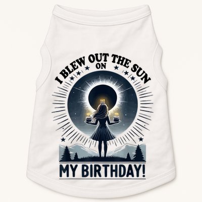 I Blew Out The Sun On My Birthday Total Solar Eclipse Retro Doggie Tank