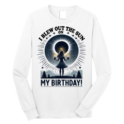 I Blew Out The Sun On My Birthday Total Solar Eclipse Retro Long Sleeve Shirt