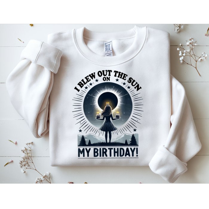 I Blew Out The Sun On My Birthday Total Solar Eclipse Retro Sweatshirt
