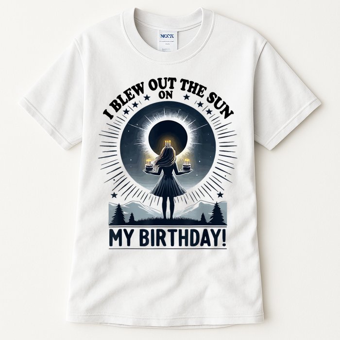 I Blew Out The Sun On My Birthday Total Solar Eclipse Retro Tall T-Shirt