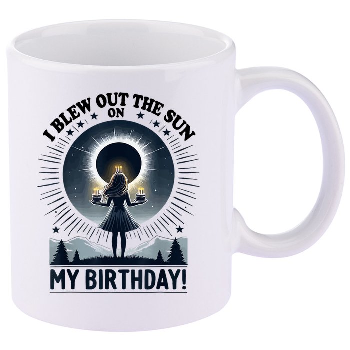 I Blew Out The Sun On My Birthday Total Solar Eclipse Retro 11oz C Handle Ceramic Mug