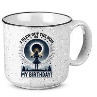 I Blew Out The Sun On My Birthday Total Solar Eclipse Retro 15oz Campfire Ceramic Mug