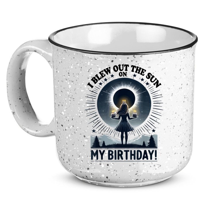 I Blew Out The Sun On My Birthday Total Solar Eclipse Retro 15oz Campfire Ceramic Mug