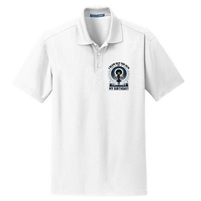 I Blew Out The Sun On My Birthday Total Solar Eclipse Retro Dry Zone Grid Polo