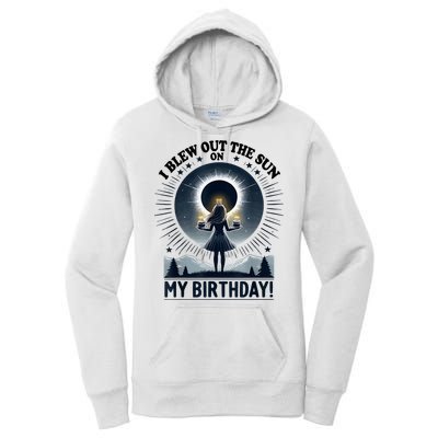 I Blew Out The Sun On My Birthday Total Solar Eclipse Retro Women's Pullover Hoodie