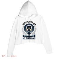 I Blew Out The Sun On My Birthday Total Solar Eclipse Retro Crop Fleece Hoodie