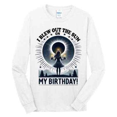 I Blew Out The Sun On My Birthday Total Solar Eclipse Retro Tall Long Sleeve T-Shirt