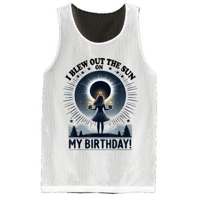I Blew Out The Sun On My Birthday Total Solar Eclipse Retro Mesh Reversible Basketball Jersey Tank