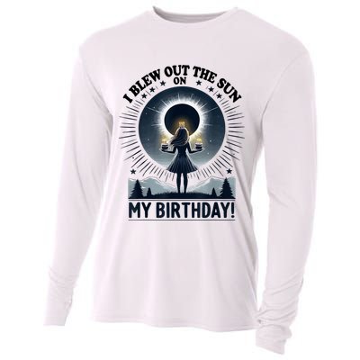 I Blew Out The Sun On My Birthday Total Solar Eclipse Retro Cooling Performance Long Sleeve Crew