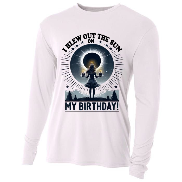 I Blew Out The Sun On My Birthday Total Solar Eclipse Retro Cooling Performance Long Sleeve Crew