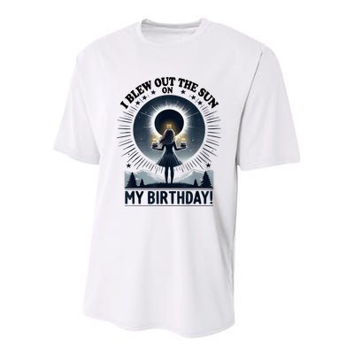 I Blew Out The Sun On My Birthday Total Solar Eclipse Retro Youth Performance Sprint T-Shirt