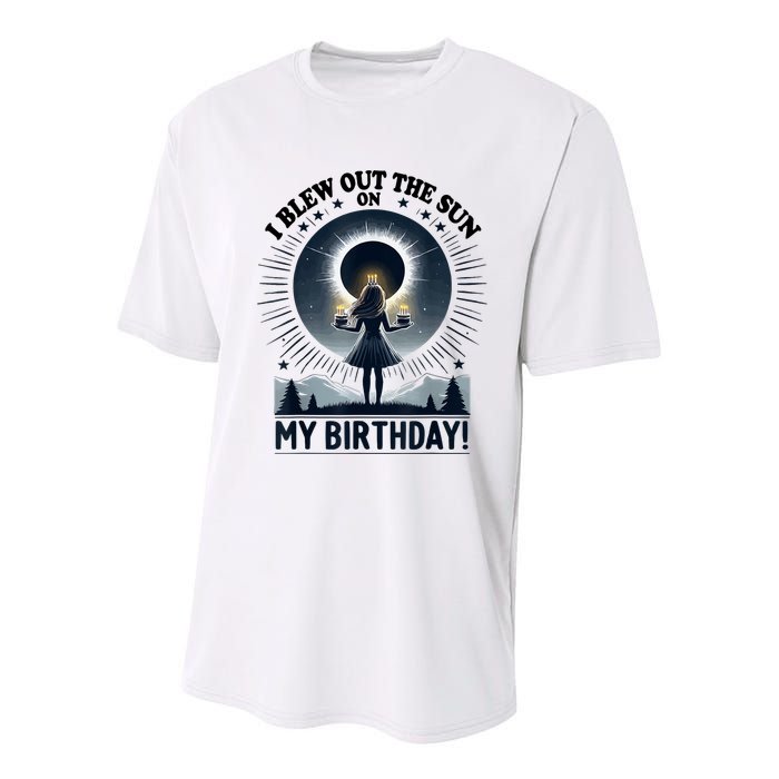 I Blew Out The Sun On My Birthday Total Solar Eclipse Retro Youth Performance Sprint T-Shirt