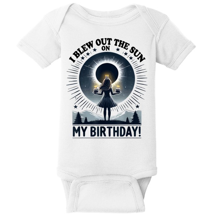 I Blew Out The Sun On My Birthday Total Solar Eclipse Retro Baby Bodysuit